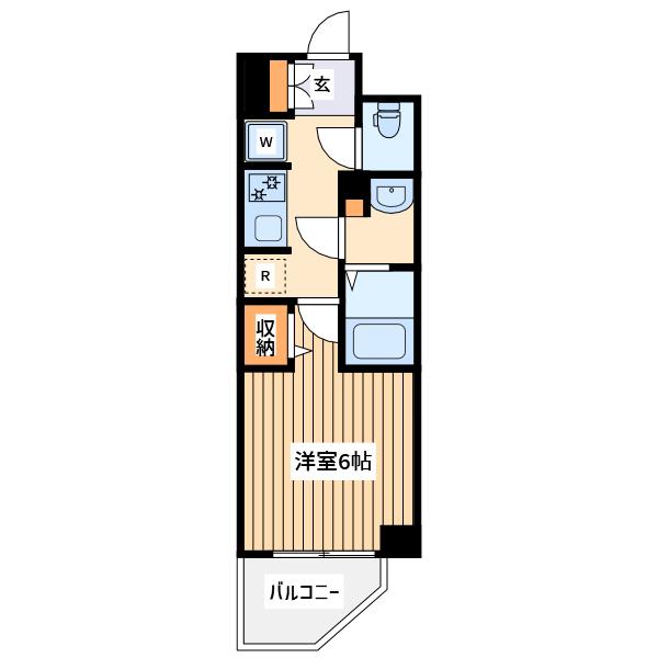 エヌステージつきみ野(1K/1階)の間取り写真