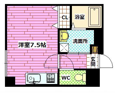 サニーフォート船越南(ワンルーム/2階)の間取り写真