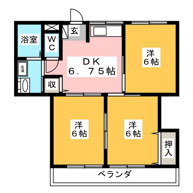 エクセレント94(3DK/2階)の間取り写真