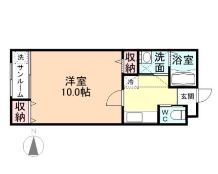 EARLS COURT A棟(1K/2階)の間取り写真