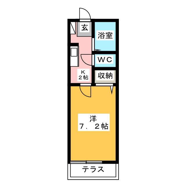 フォーティエイト(1K/1階)の間取り写真