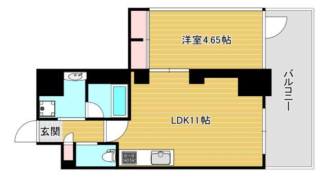 プレジオ恵美須(1LDK/7階)の間取り写真