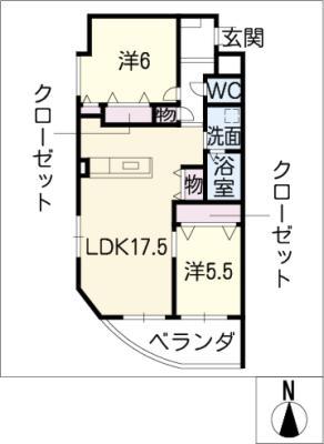 プレジャー弥富(2LDK/3階)の間取り写真