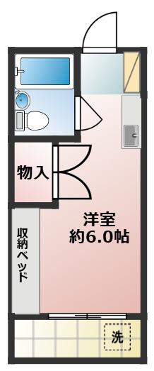 第七NKハイツ(ワンルーム/2階)の間取り写真