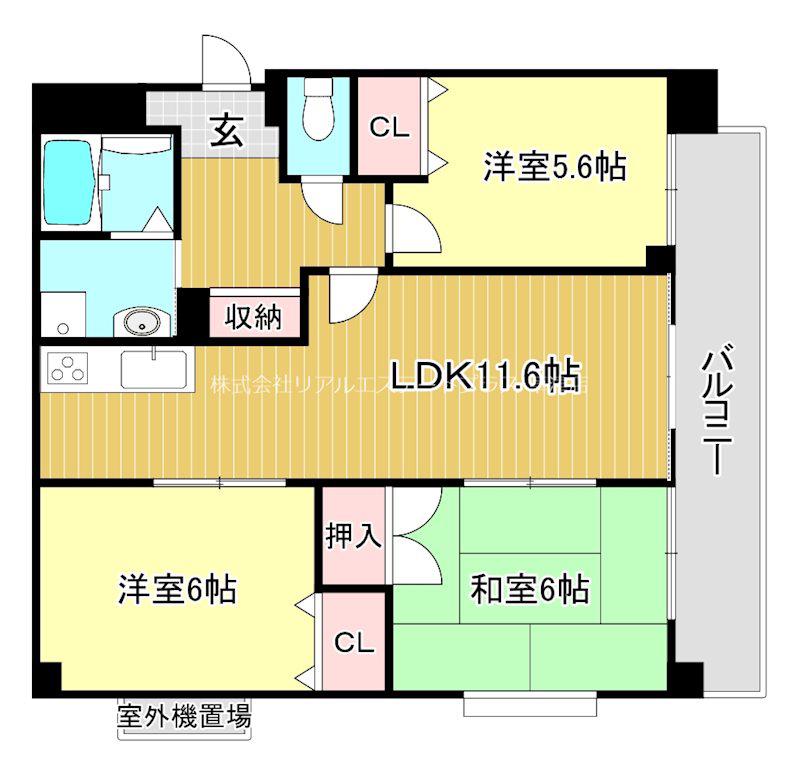 アトレー南草津(3LDK/2階)の間取り写真