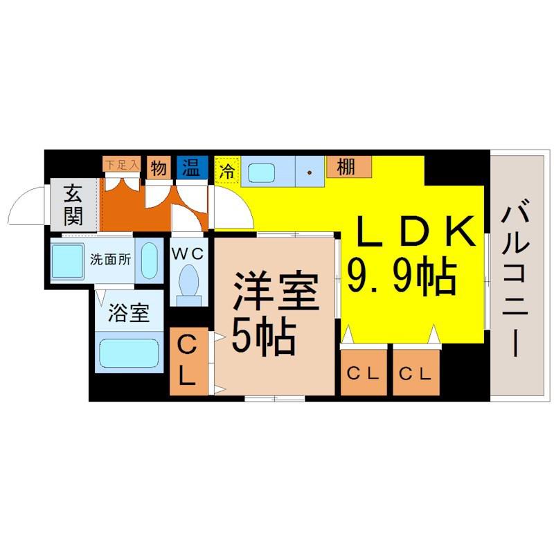プレステージ千種(1LDK/11階)の間取り写真