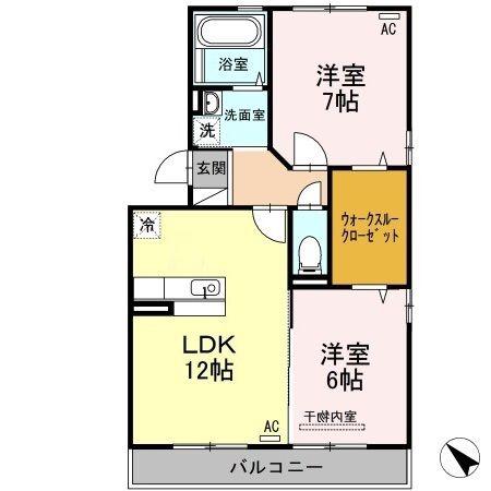 HIMIKOII(2LDK/3階)の間取り写真