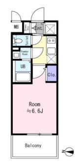 エスリード難波VALORE(1K/2階)の間取り写真
