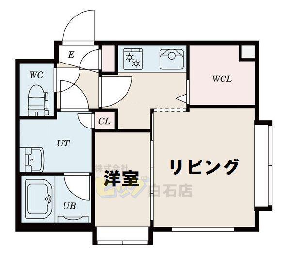 MARE(1DK/1階)の間取り写真