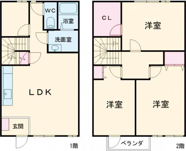 スウェーデンレーゲンヒットA(3LDK/1階)の間取り写真