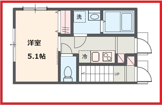 メルディア小台II(1K/1階)の間取り写真