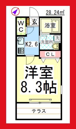 AF メゾンオリーブ(1K/1階)の間取り写真