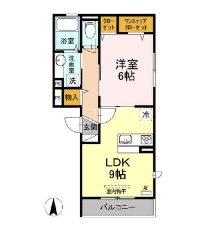 イーストAVENUEB(1LDK/3階)の間取り写真