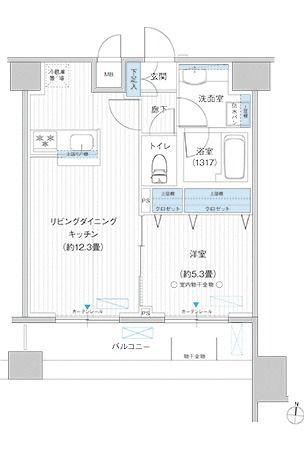 パークスリー高円寺(1LDK/2階)の間取り写真