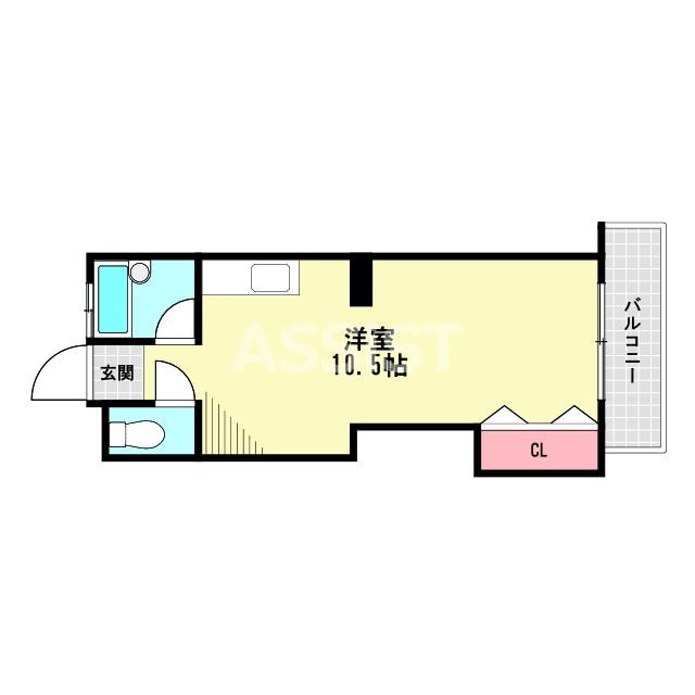 ヴィラ秋山(ワンルーム/1階)の間取り写真