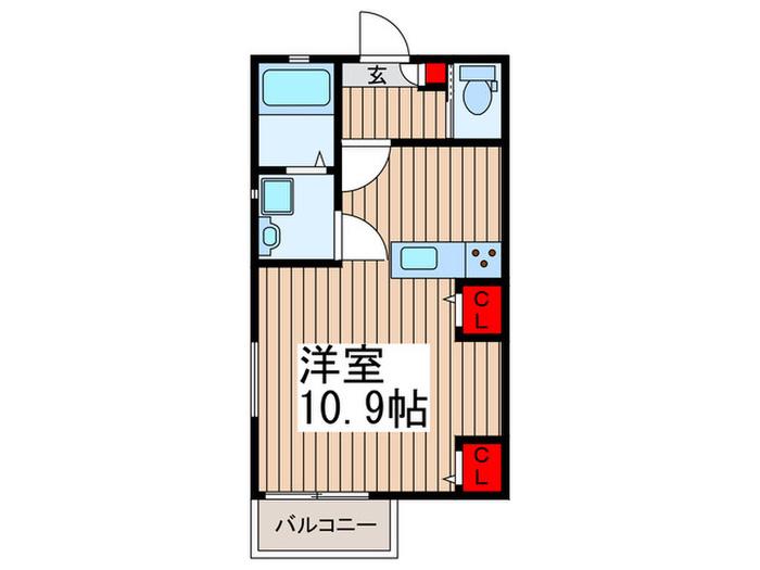 HILLS COURT (ワンルーム/3階)の間取り写真