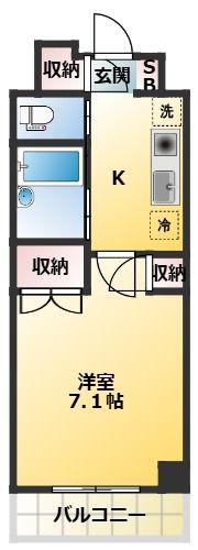 アーツ芝浦(1K/6階)の間取り写真