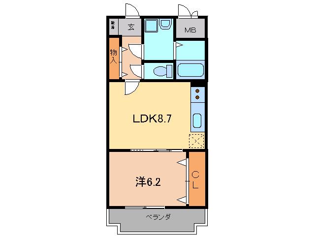 フレシール(1LDK/2階)の間取り写真