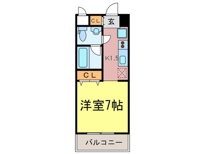 CITYSPIRE新神戸(1K/8階)の間取り写真