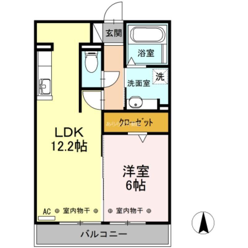 LUMIERE MARUJU(1LDK/2階)の間取り写真