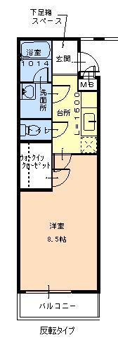 フジパレス浜寺ノースIII番館(1K/2階)の間取り写真