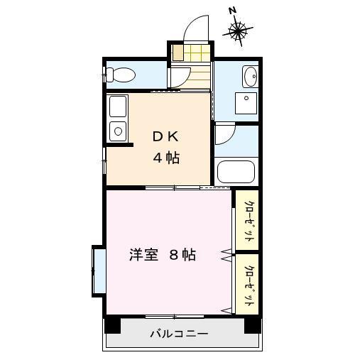 クラインドルフ(1DK/4階)の間取り写真