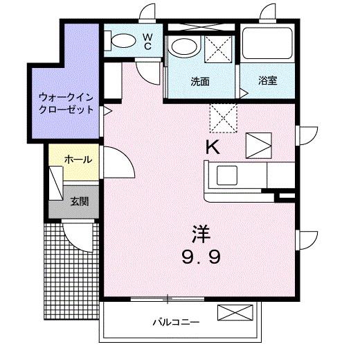 メゾン バルーンフラワー(1K/1階)の間取り写真