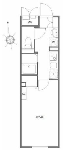 エルファーロ三軒茶屋II(1K/2階)の間取り写真