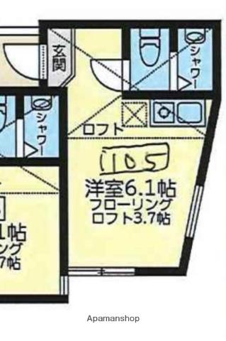ユナイト金沢八景セシル・パウエル(ワンルーム/1階)の間取り写真