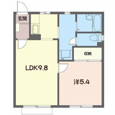 フレグランスK(1LDK/1階)の間取り写真