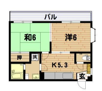 CHERRYPLAZA美樹(2DK/3階)の間取り写真