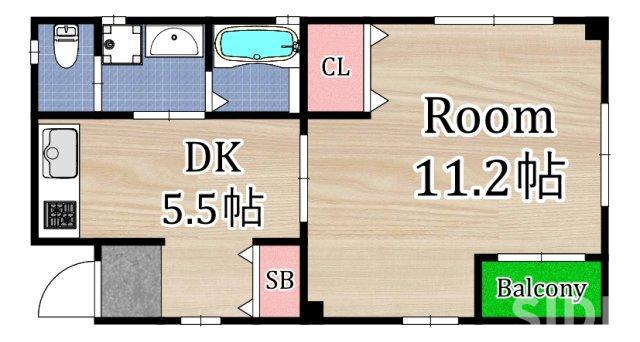 マイホーム鶴見(1DK/2階)の間取り写真