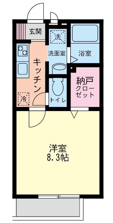 セピアコートIII(1K/2階)の間取り写真