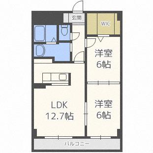 マ-ヴェラス20(2LDK/1階)の間取り写真