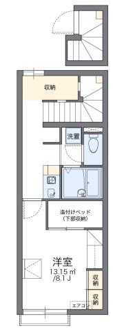 レオパレスCORAL 明石西(1K/2階)の間取り写真