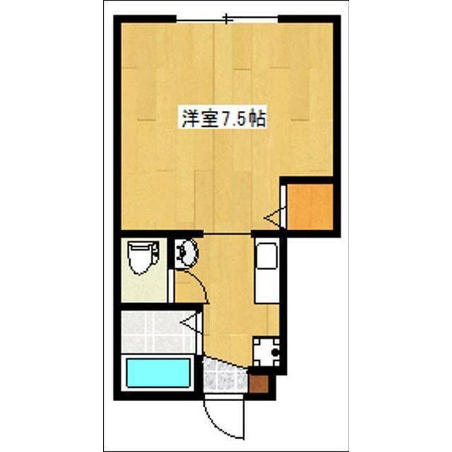 ヴィラ桂(ワンルーム/1階)の間取り写真
