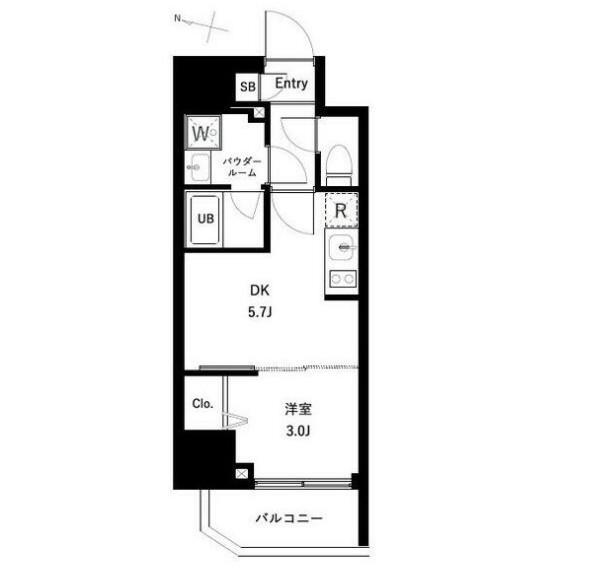 アーバンパーク川口幸町(1DK/4階)の間取り写真