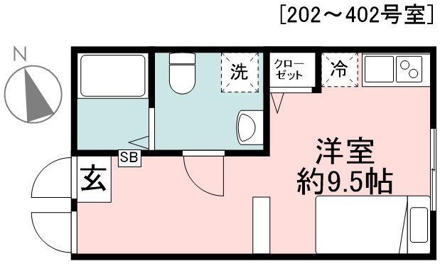 COMODO ABITARE(ワンルーム/3階)の間取り写真