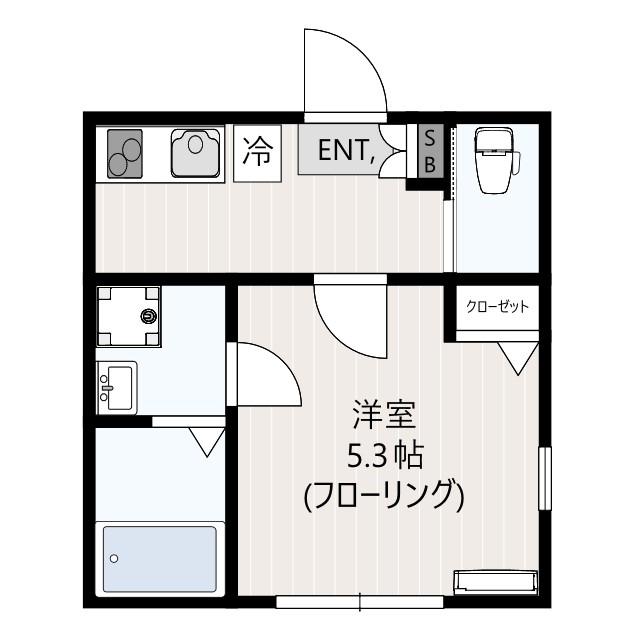 西風と青空のエルレ(1K/1階)の間取り写真