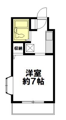 レジデンス吉岡(1K/2階)の間取り写真