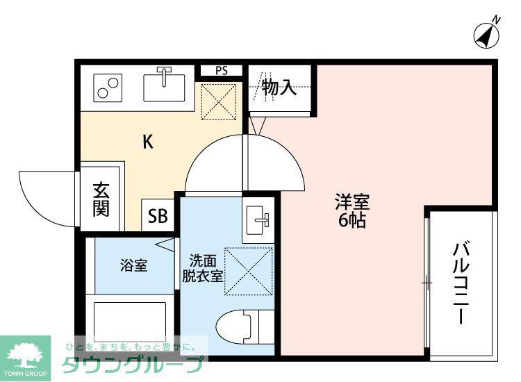 ミュー北戸田(1K/2階)の間取り写真