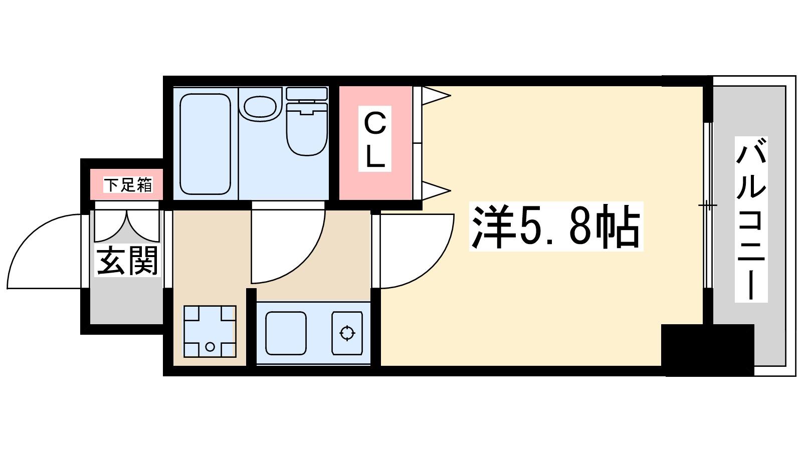 エスリード北梅田第2(1K/8階)の間取り写真