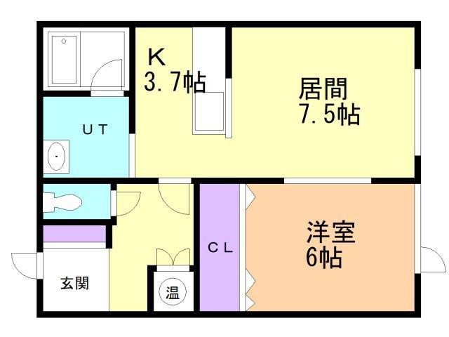 プレミアム中島(1LDK/2階)の間取り写真