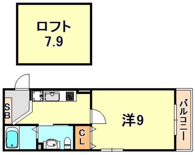 アロハ舞子(1K/2階)の間取り写真