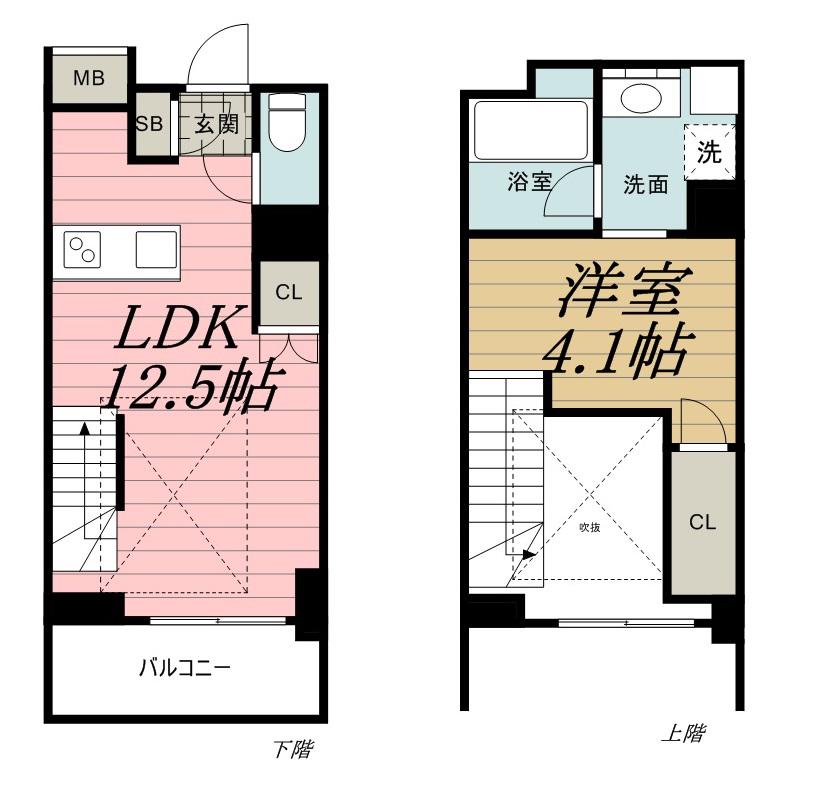 SEASCAPE千葉みなと(1LDK/12階)の間取り写真