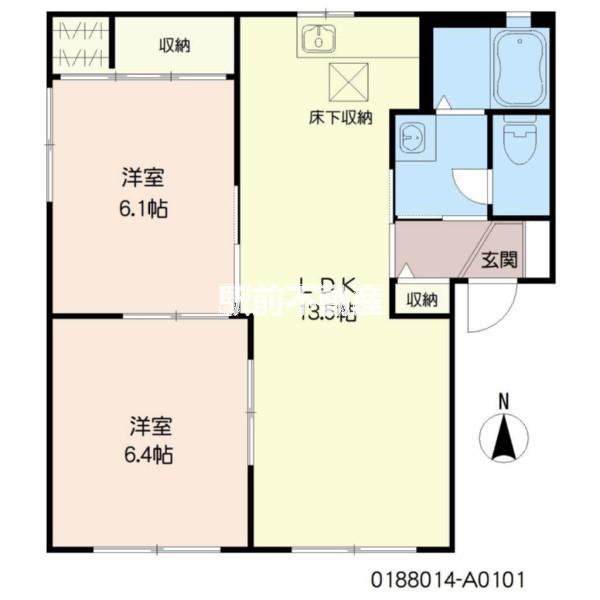 エクセレント川副B(2LDK/1階)の間取り写真