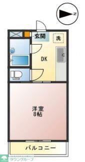 フラット白馬(1DK/1階)の間取り写真