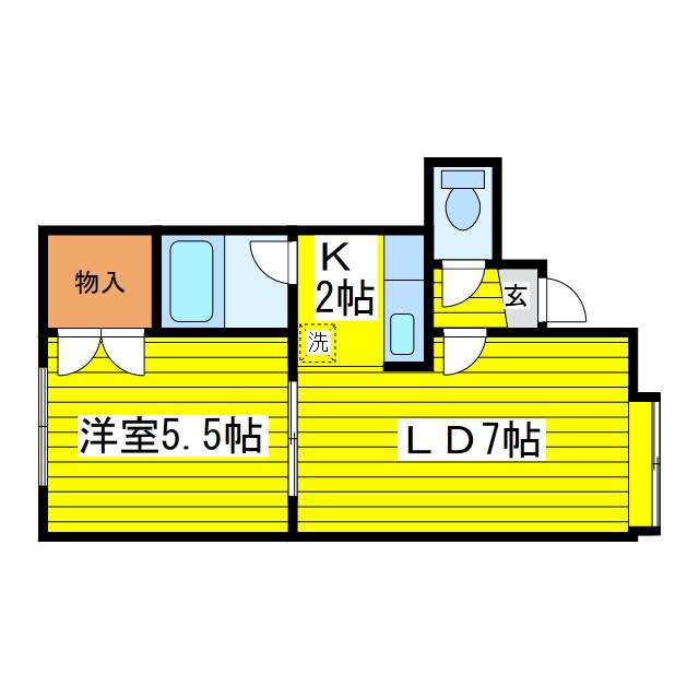 GRASS FIELD(1LDK/3階)の間取り写真