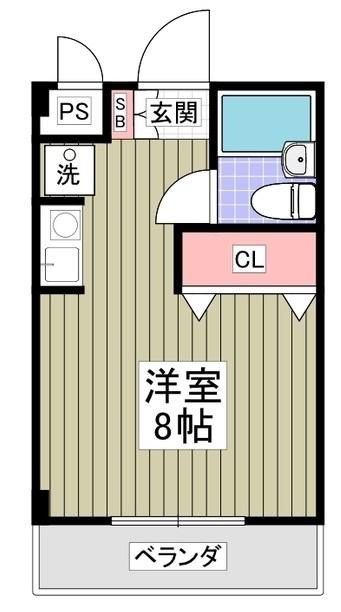 足立TSハウス(ワンルーム/2階)の間取り写真