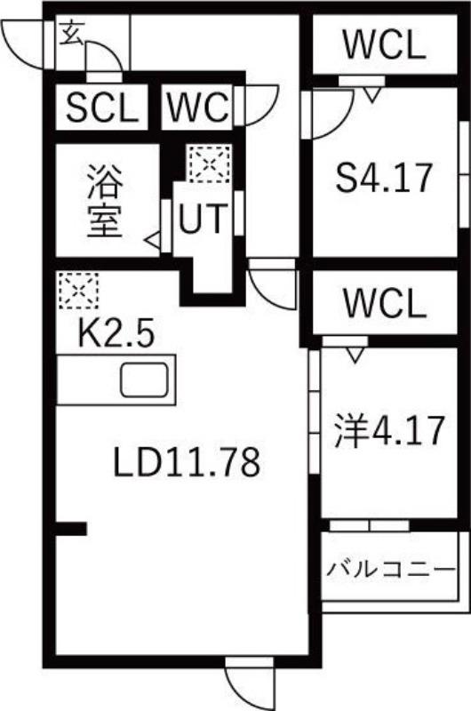ガイアールS24(2LDK/2階)の間取り写真